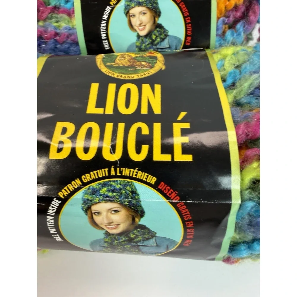 3 Skeins Lion Brand Boucle Yarn Parfait Mohair Blend 2.5 oz Super Bulky